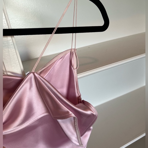 Helmut Lang Pink Front Drape Satin Top - 12 US Womens - Picture 5 of 8